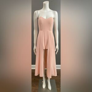 NWT Morrisday The label Elegant Peach Strapless shorts Jumpsuit Size S